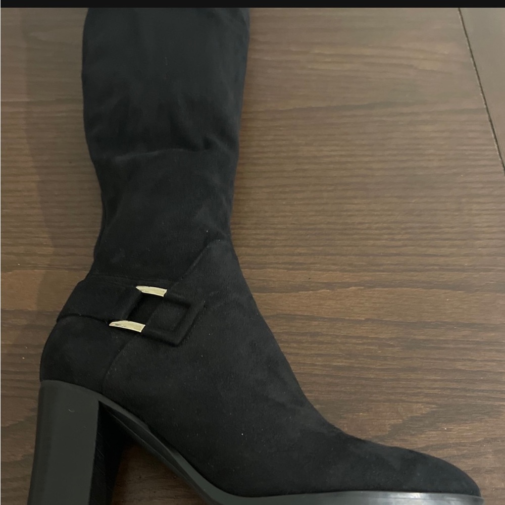 Marc Fisher black suede calf boots
